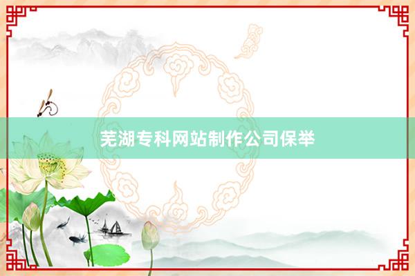 芜湖专科网站制作公司保举